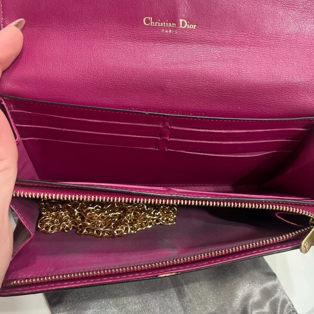 Christian Dior black tumbled leather wallet